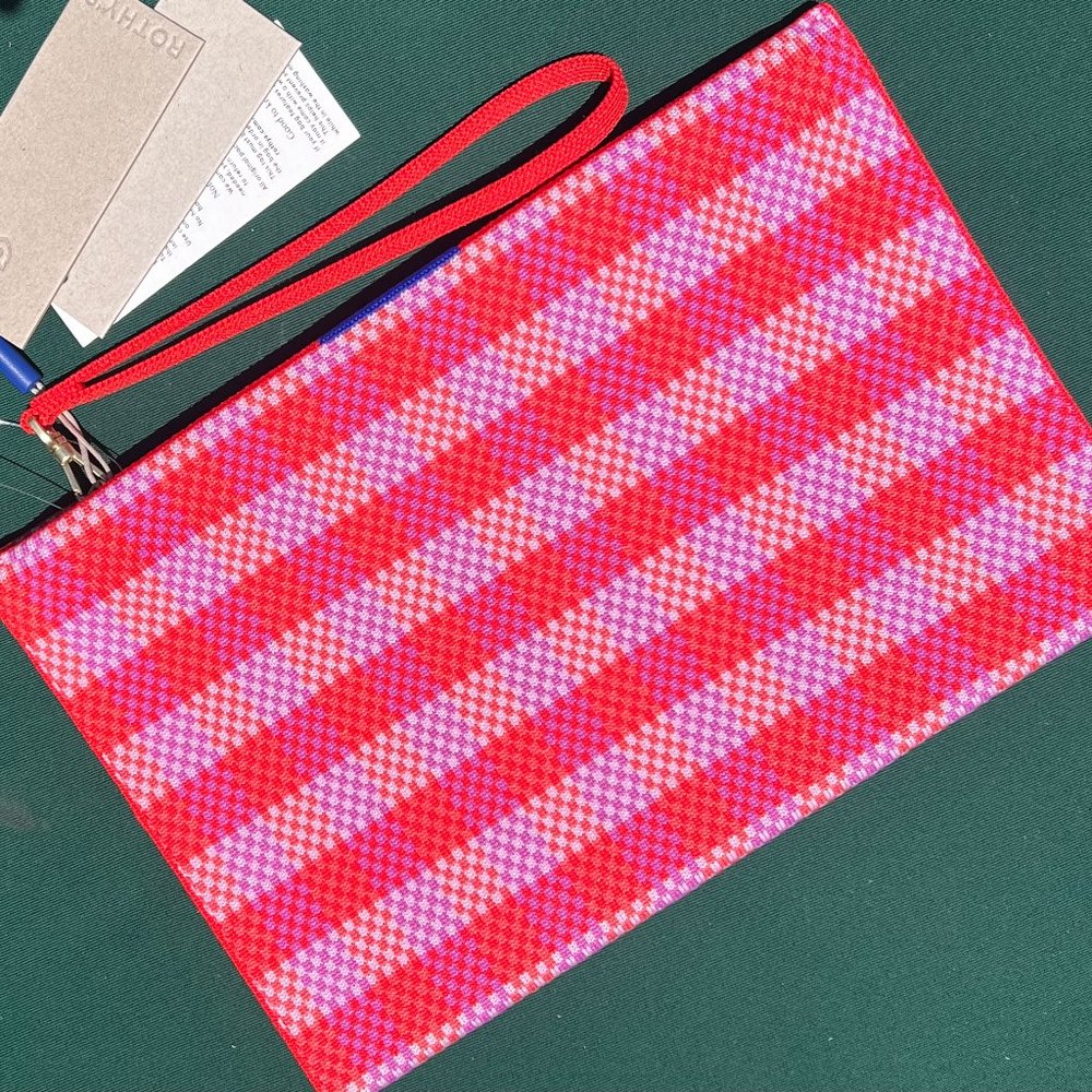 Rothy’s Wristlet in Cherry Gingham, NWT